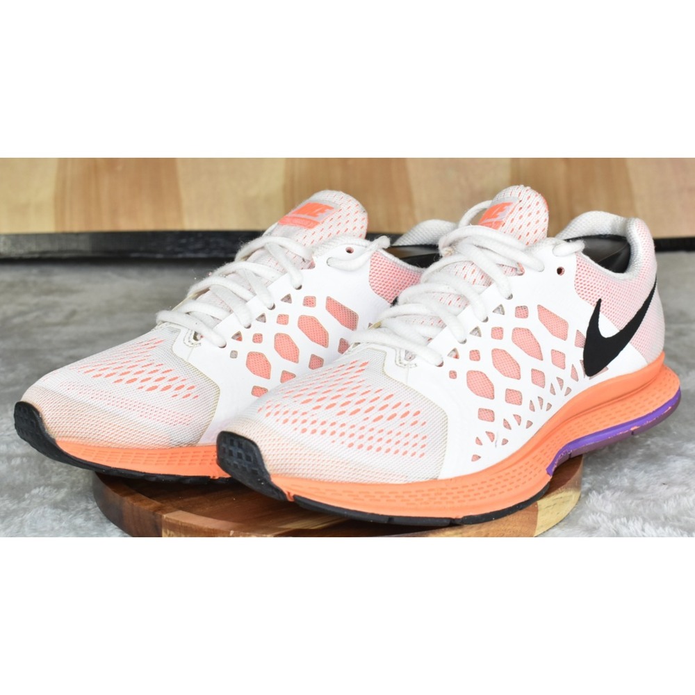 Nike Air Zoom Pegasus 31 Women Shoes Sz 6.5 White Bright Mango Running Sneakers